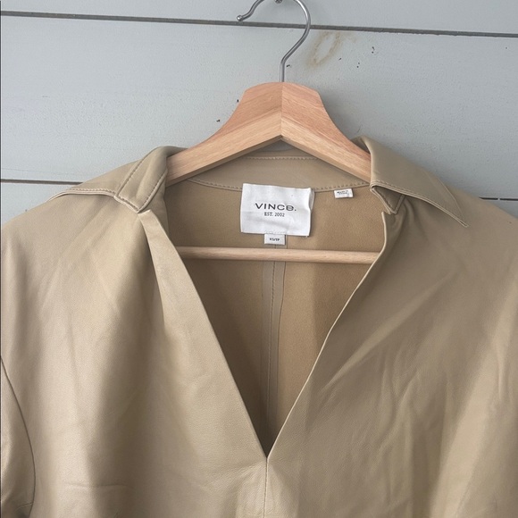 Vince 100% Lamb Leather Blouse | XS - Picture 3 of 6